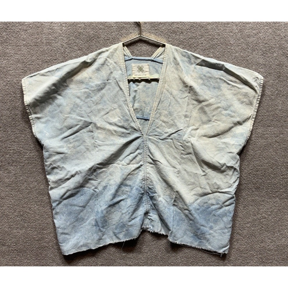 Megan Ilene Silk Hand Dyed Acid Wash Crop Top Boxy Oversized Small Multi EUC